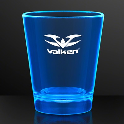1.5 oz. UV Reactive Blue Glow Shot Glasses - PRINTED