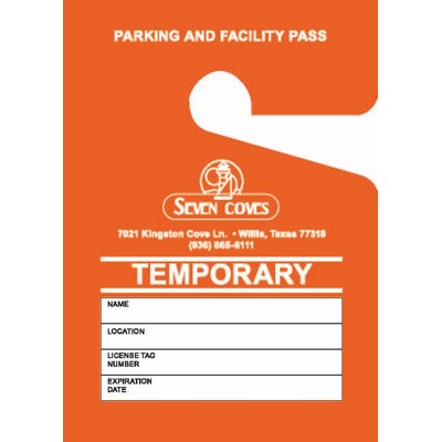 Auto Mirror Hangers | 3.5" x 5" | Full-Color | Parking Permit Hang Tags